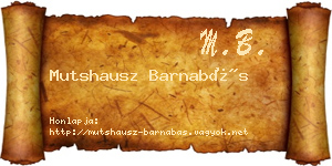 Mutshausz Barnabás névjegykártya