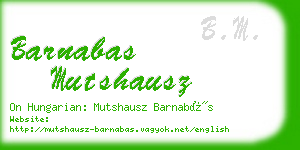 barnabas mutshausz business card
